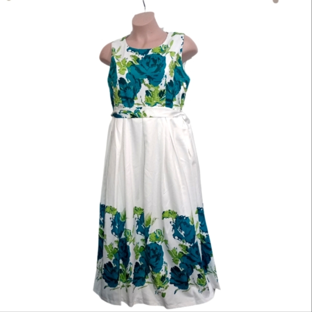 Green floral dress